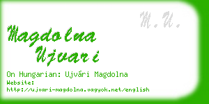 magdolna ujvari business card